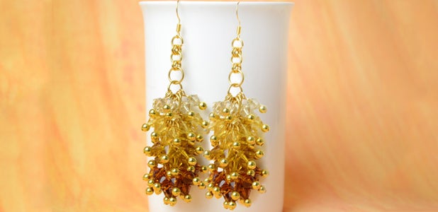 How to Make Ombre Crystal Cluster Earrings