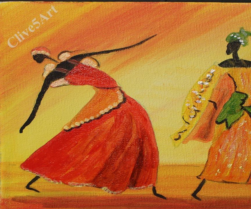 A Fun Easy Relaxed Painting​ Easy Dancing African Girls