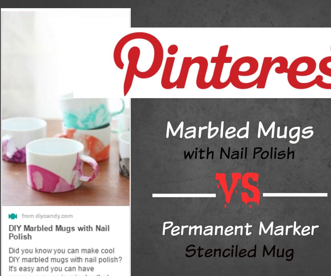 DIY Marbled Mugs (Water Colored Mug) - Using Nail Polish