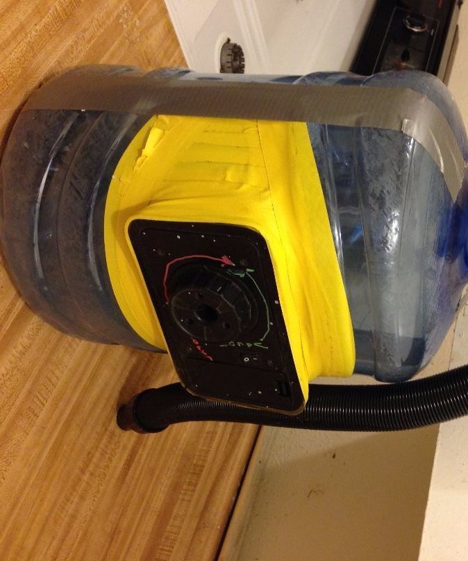 Up-cycle (popped Air Mattress + Water Bottle = Shop Vac)