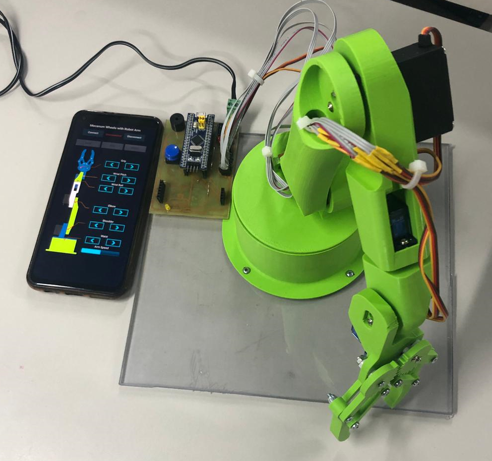 Stmicroelectronics Robotics Arm STM32 Robot Arm With Smartphone Control | Hackaday.io