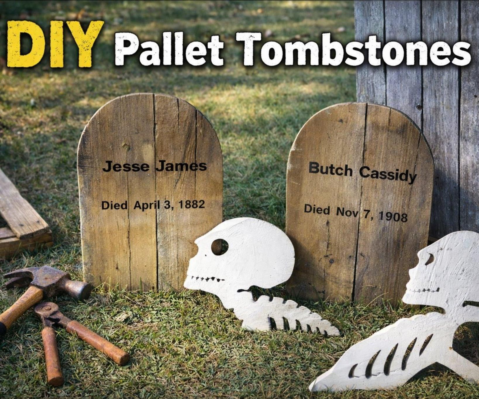 DIY Simple Pallet Tombstones