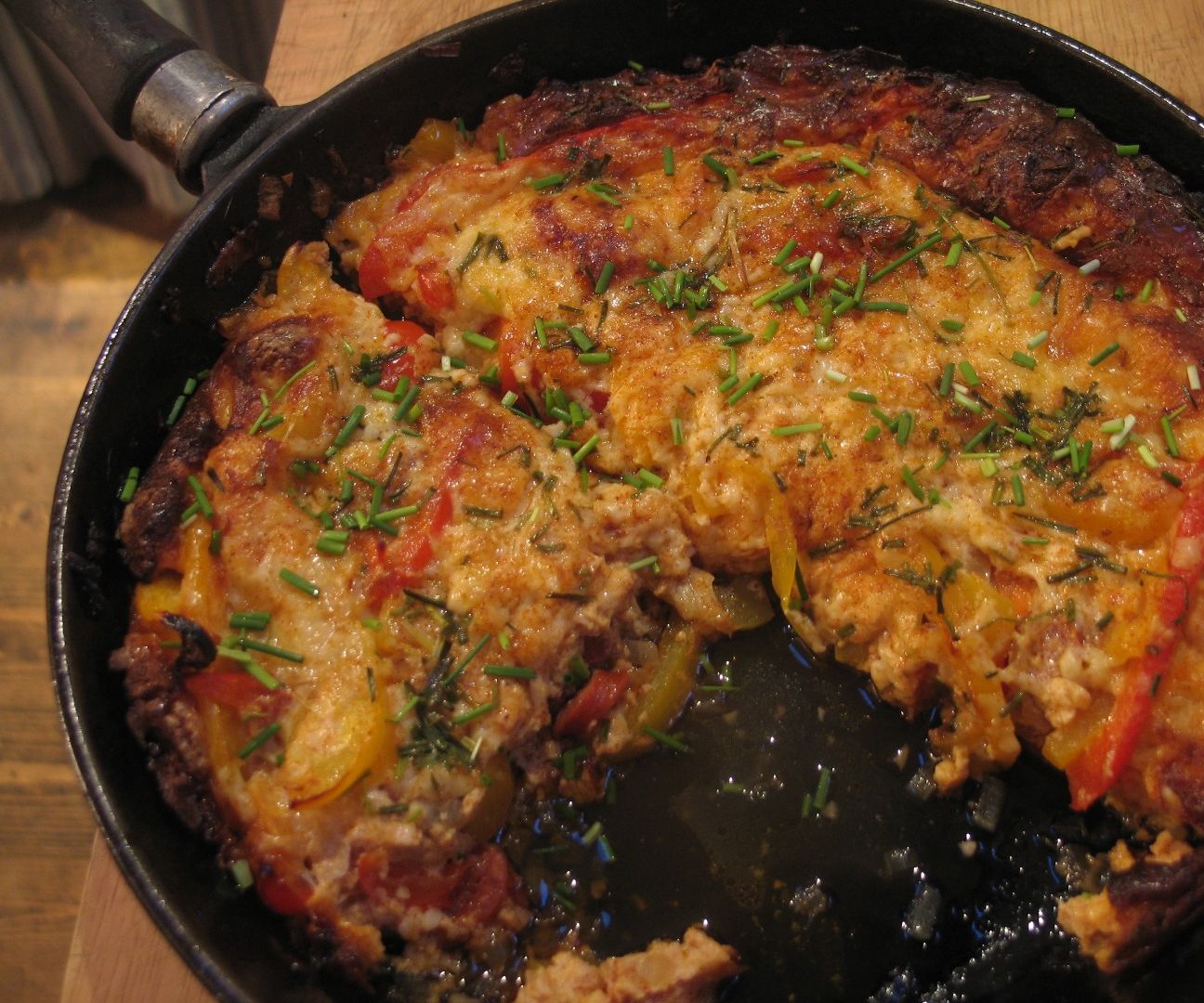 Bell Pepper and Chorizo Omelette