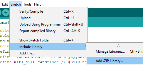 ESP8266 Program in Arduino IDE (add New Library)
