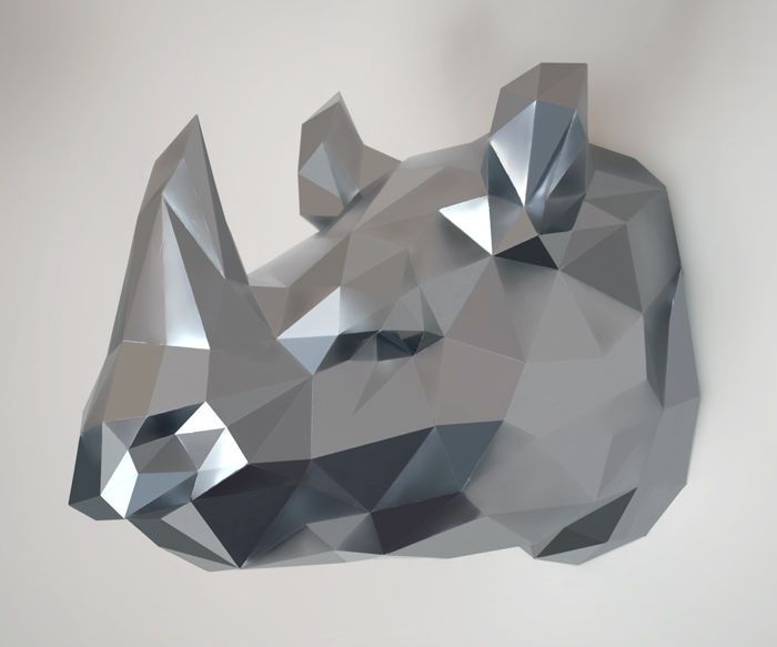 DIY Rhinoceros Trophy - Papercraft Pattern