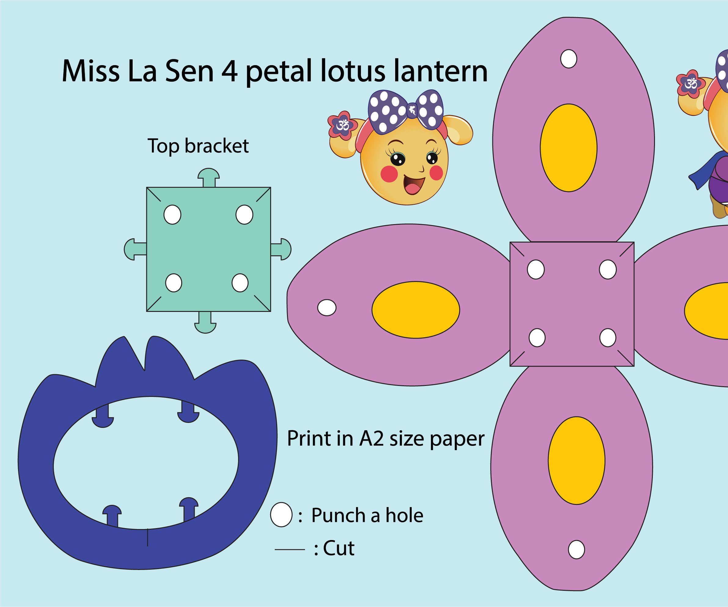 Miss La Sen 4 Petal Lotus Lantern