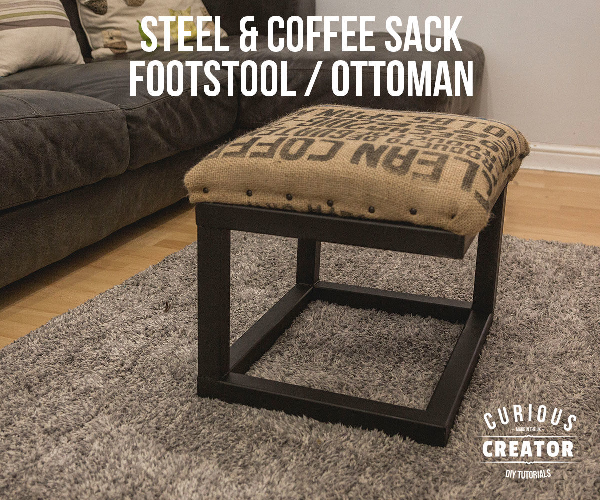 Steel & Coffee Sack Footstool / Ottoman