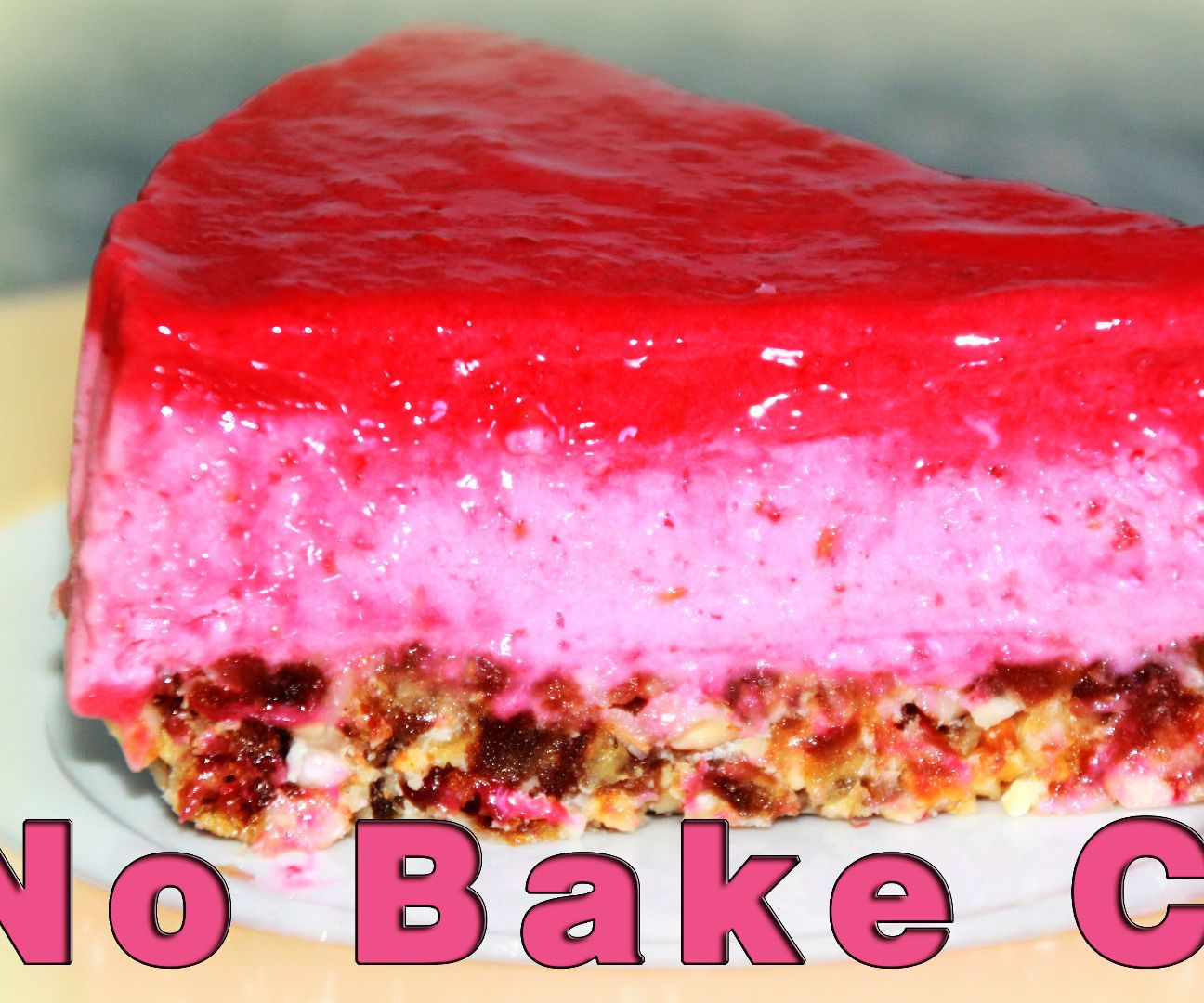  NO BAKE Raspberry Cake,Eggless and Flourless Cake