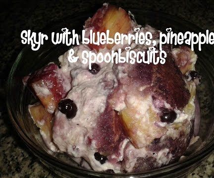 Skyr With Blueberries, Pineapple & Spoonbiscuits Recipe