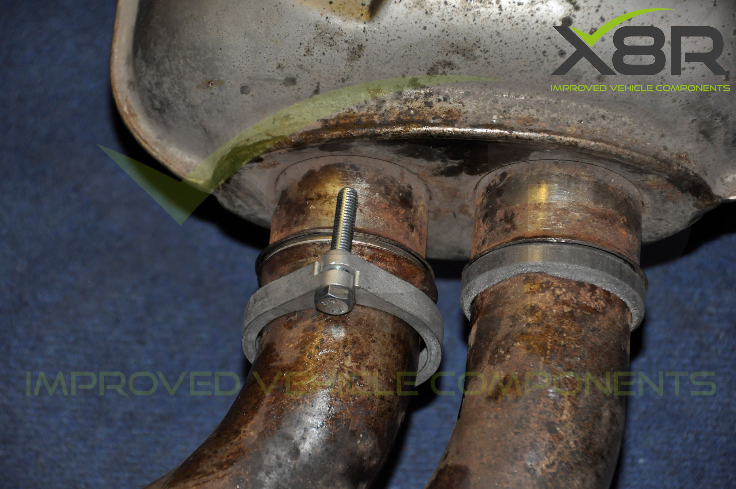 BMW E46 M3 Exhaust Muffler Back Box Flange Rusted Corroded Flanges