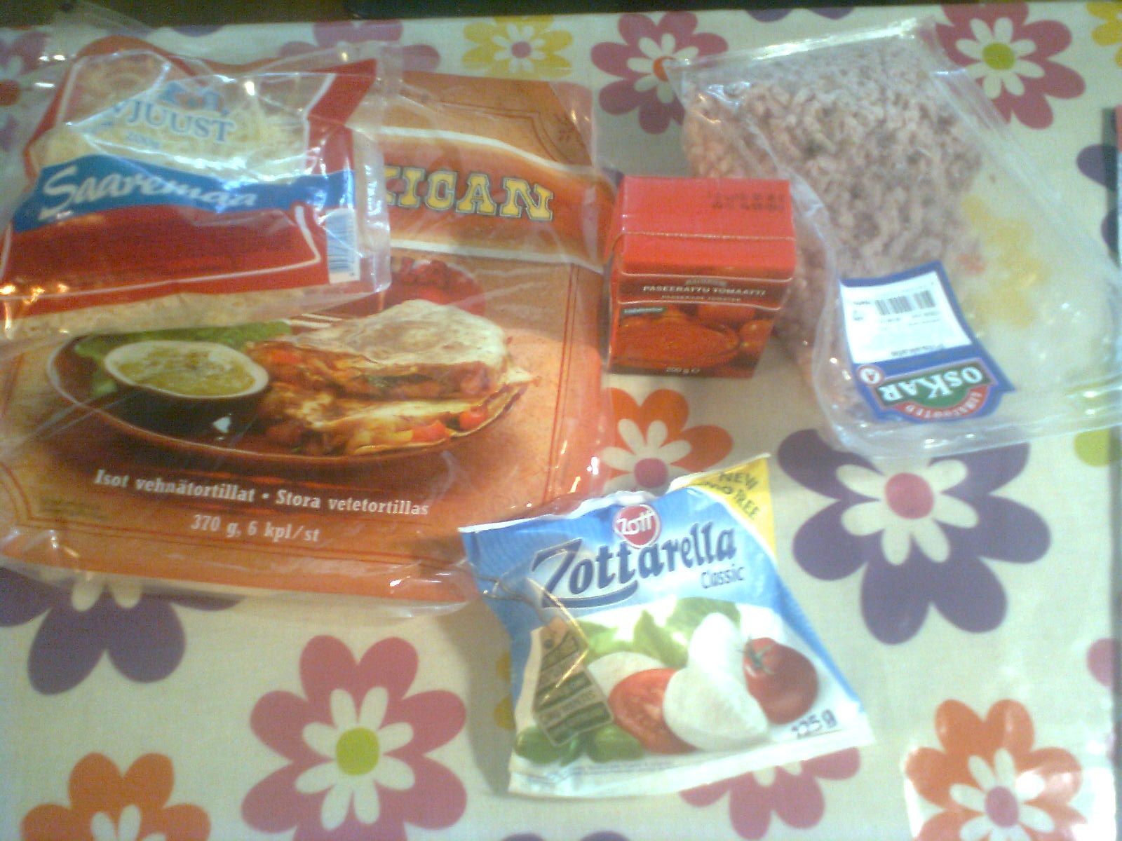 An Easy Tortilla Pizza.