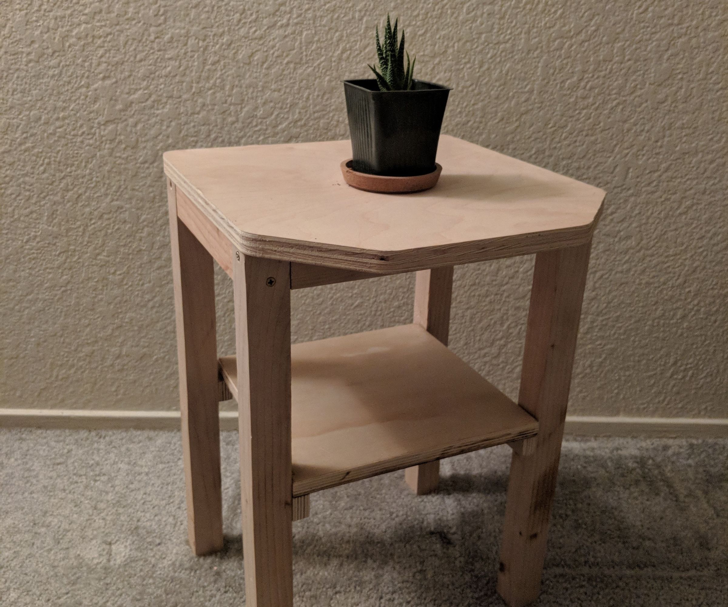 Two Tier Wooden Nightstand