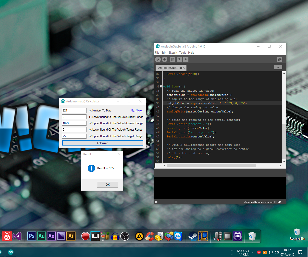 Calculate Arduino Map() on PC