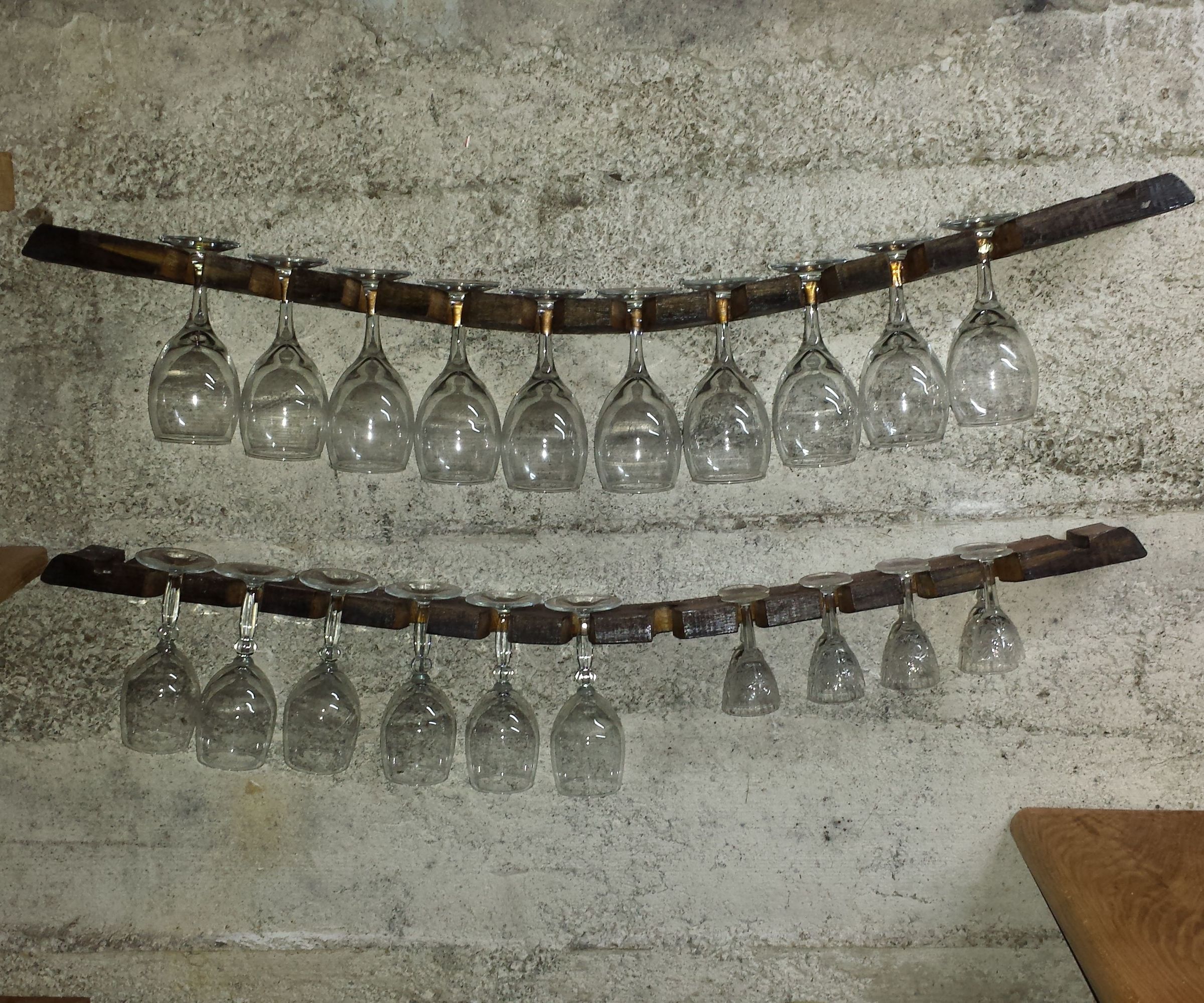 Old Barrel Wine Glasses Holder