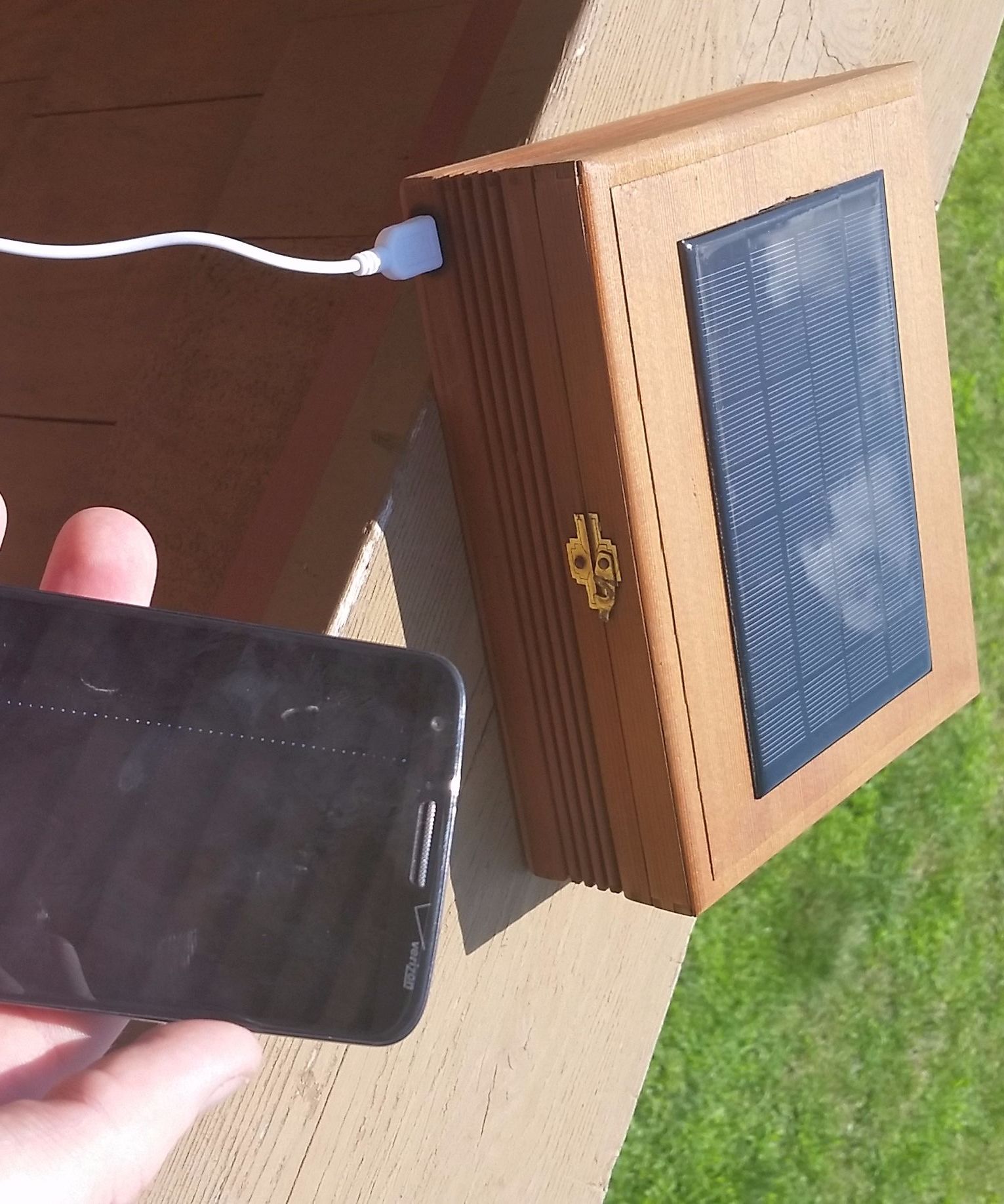Portable Solar-Powered USB Charger/Cigar Box