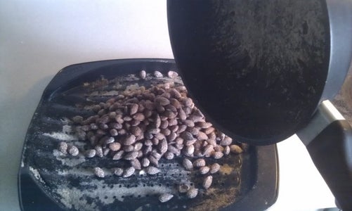 Remove Pan and Heat Almonds