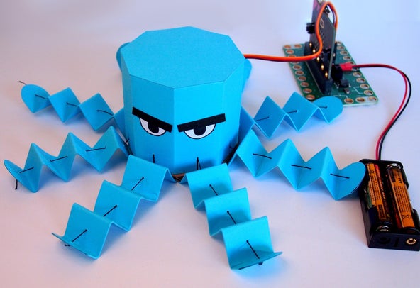 Robotic Paper Octopus (with Micro:bit)