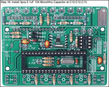 Install 3pcs 0.1uF 104 Monolithic Capacitor at C10,C12,C13