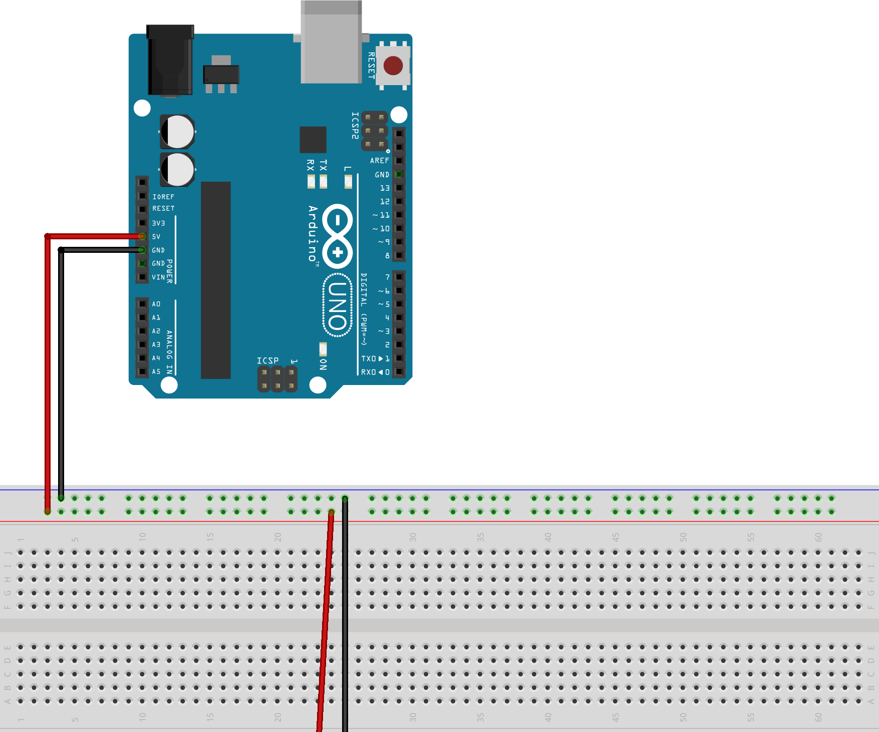 Arduino Based Text Editor Step 1! Power and Ground!
