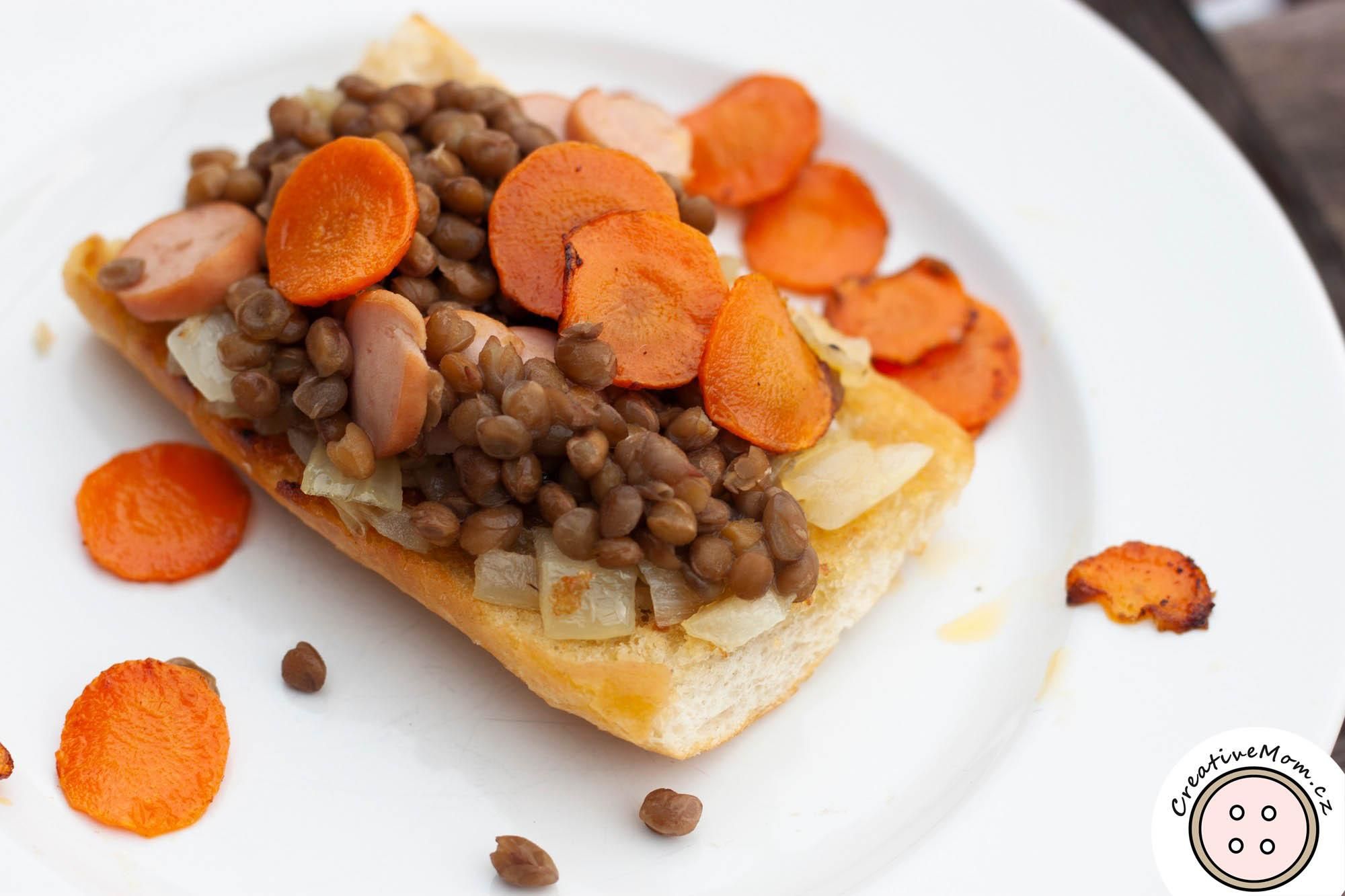 Delicious Lentil Toast From Canned Lentils With Sausage (with Pictures