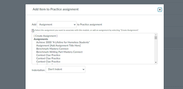 Creating an Assignment Under the Module