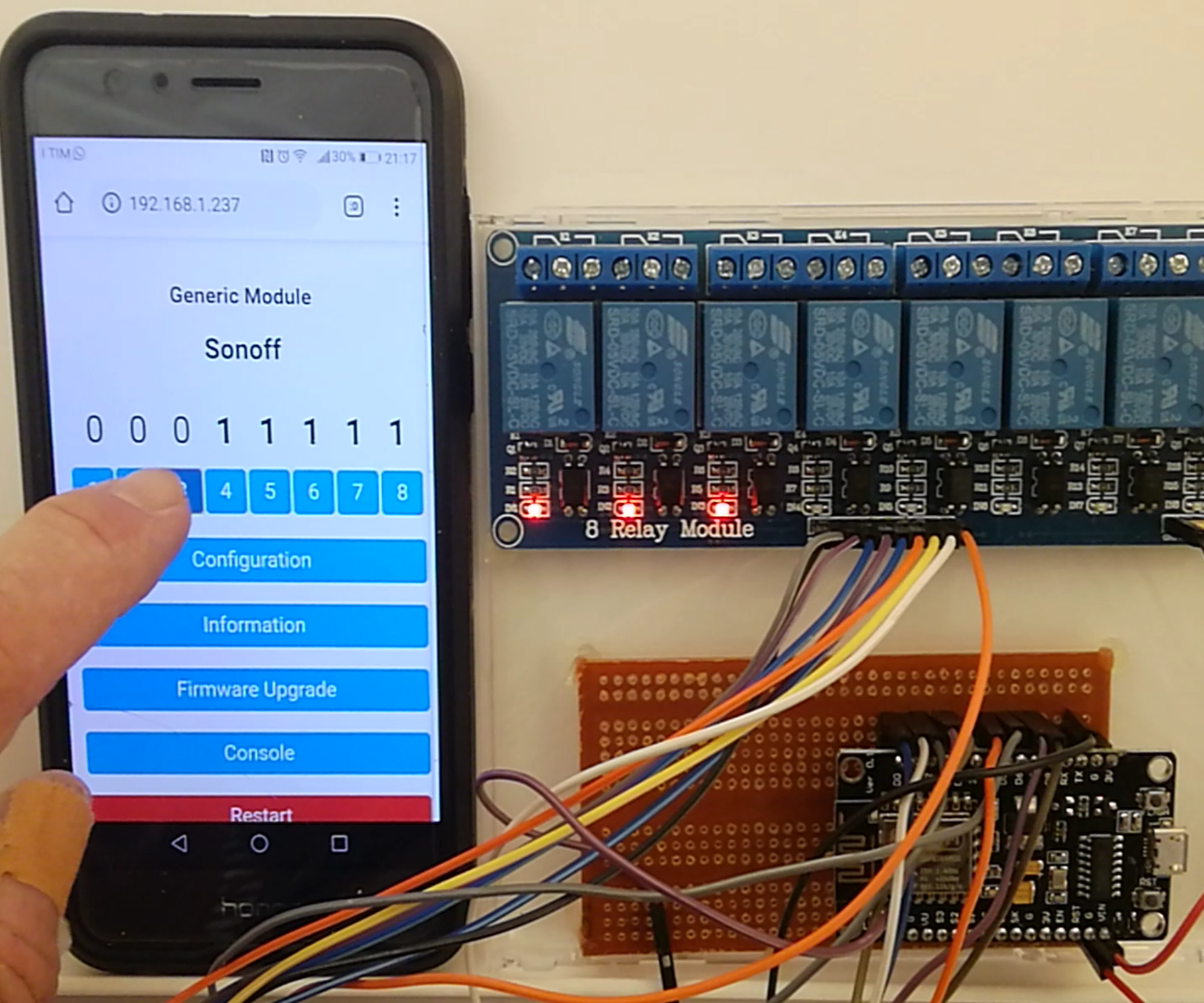 Tasmotized NodeMCU 8CH Sonoff Relay