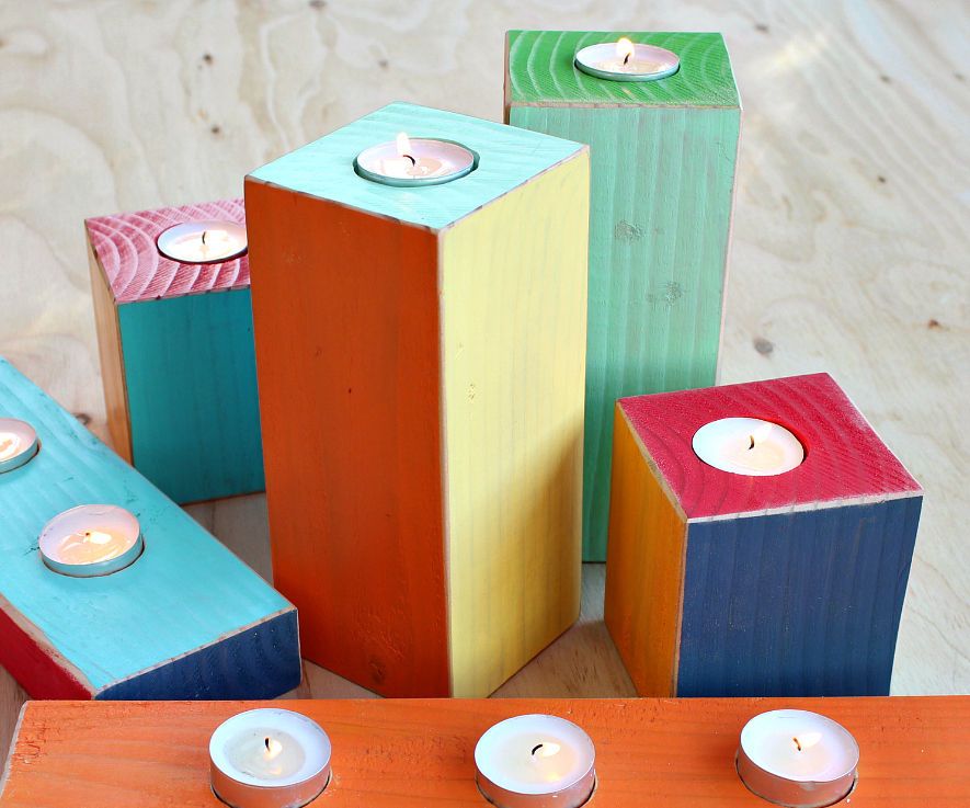 Wood Scrap Candle Holders