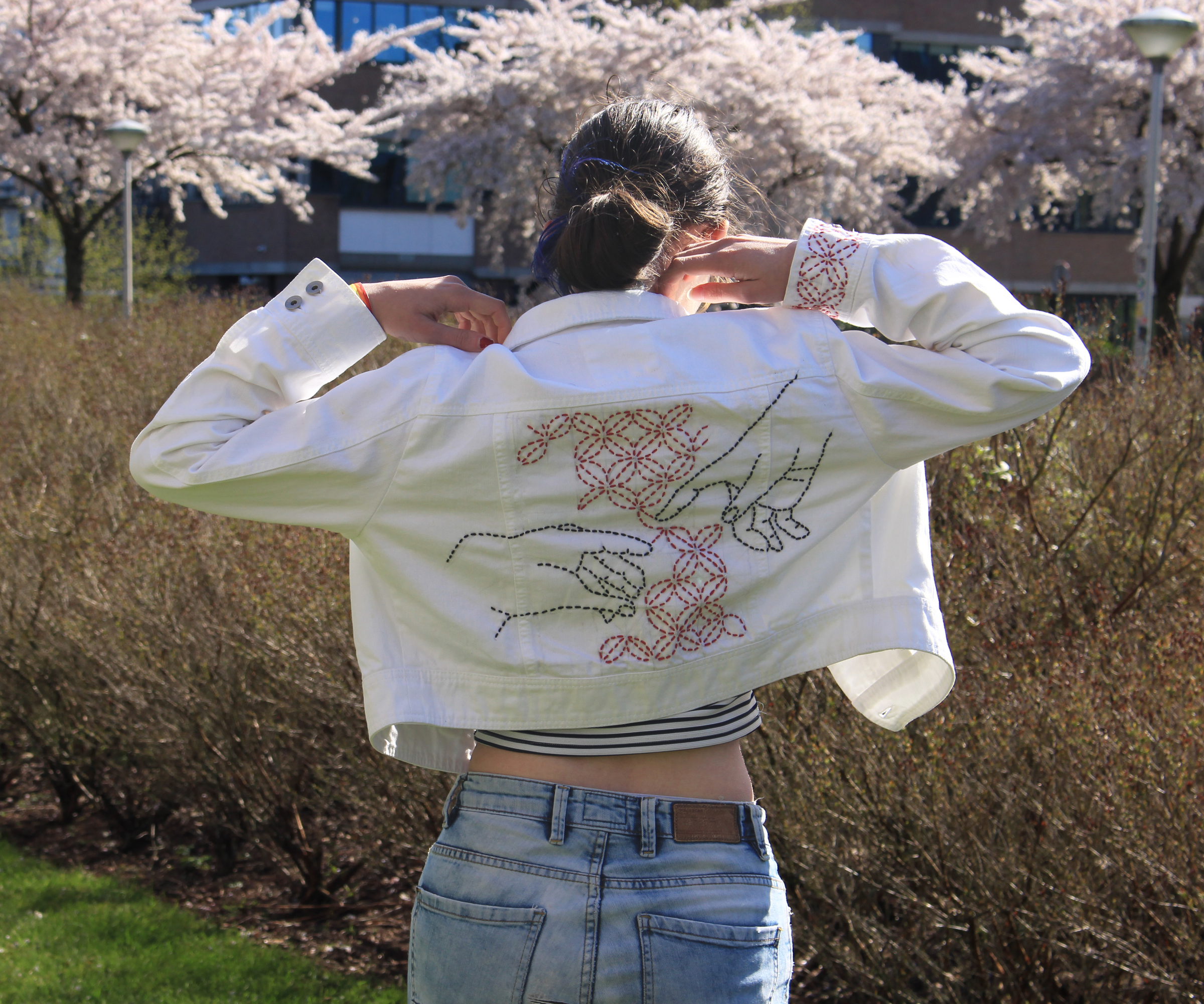 Sashiko Inspired Embroidered Jacket