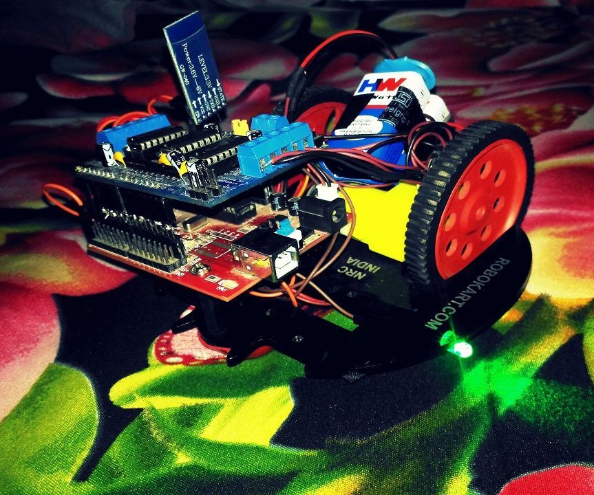 Android Controlled Bot Using Adafruit Motor Shield