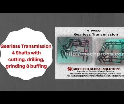 Gearless Transmission of 4 Shafts for Cutting, Grinding, Drilling, Buffing Operation