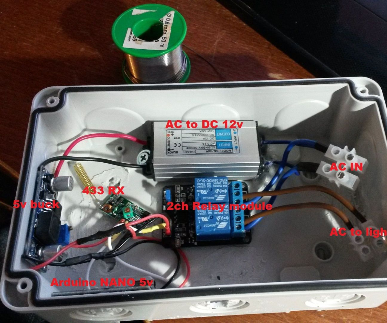 AC light 433 mhz radio controlled timer with arduino
