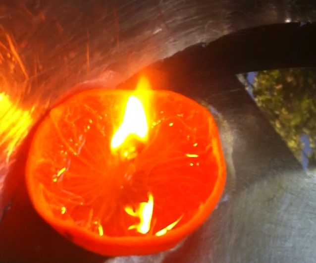 Easy Floating Orange Peel Candle