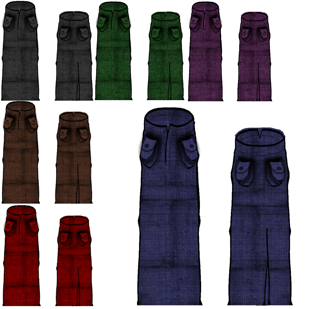 LONG DENIM/KHAKI SKIRT