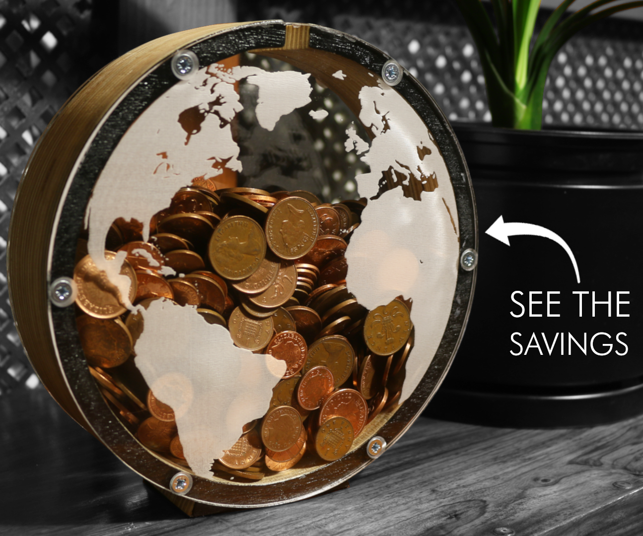 Perspex Globe Money Box