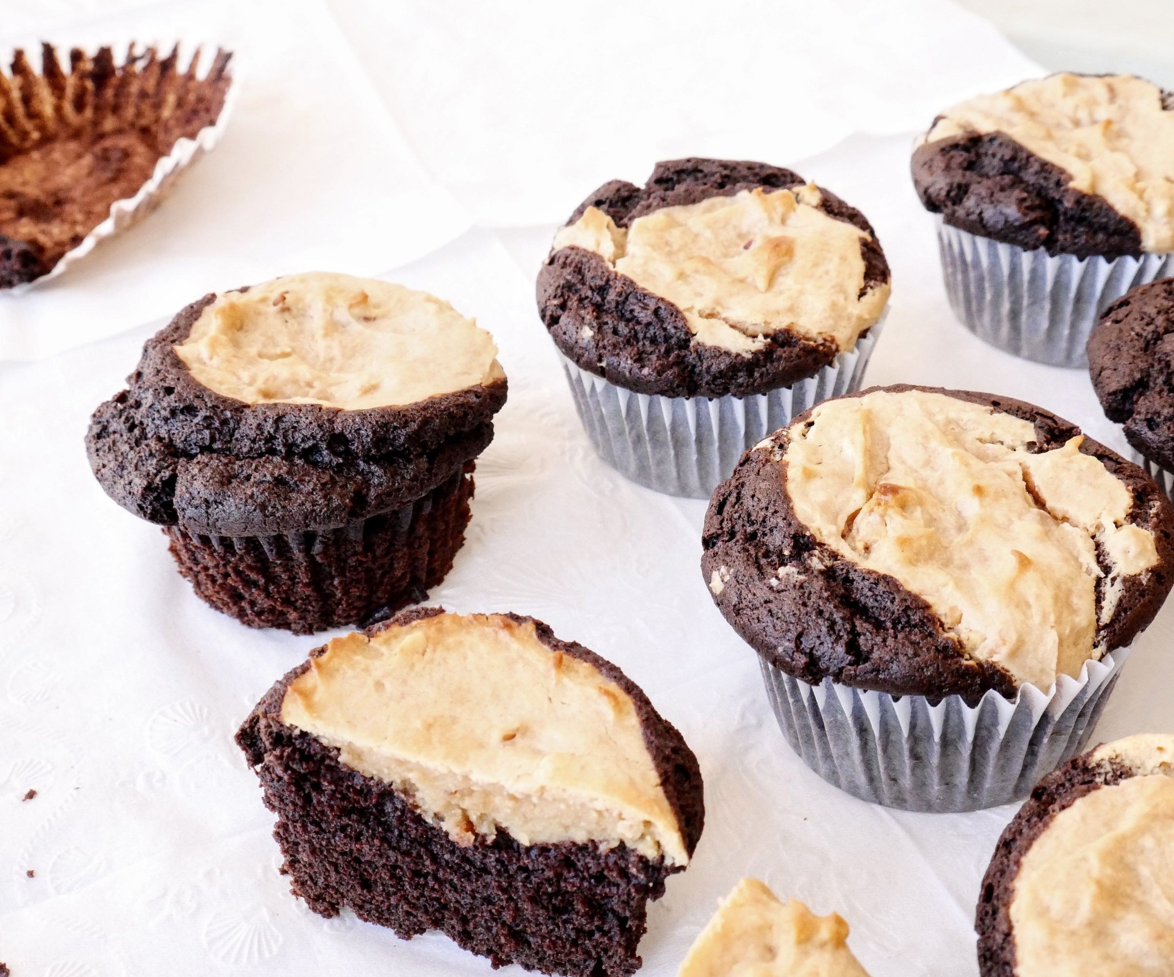Peanut Butter Filled Chocolate Cupcakes