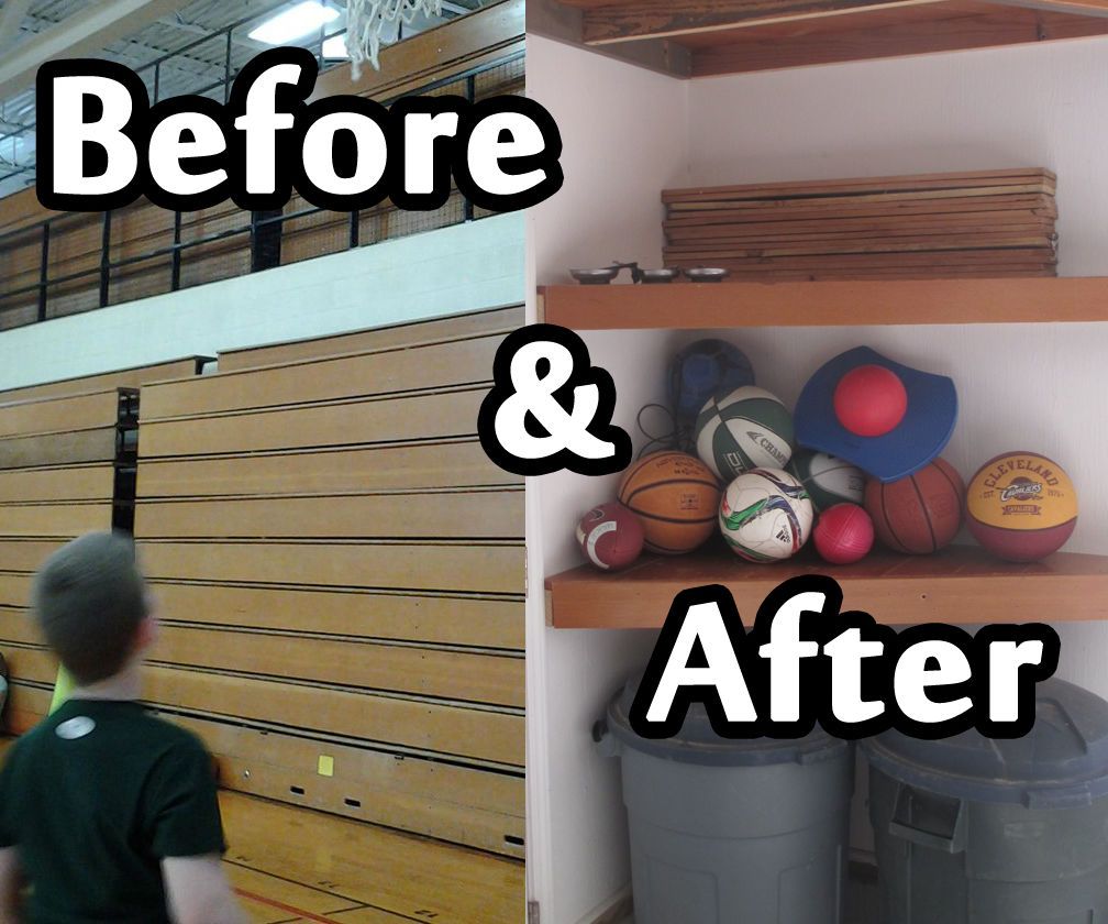 Gym Bleachers to Garage Shelves