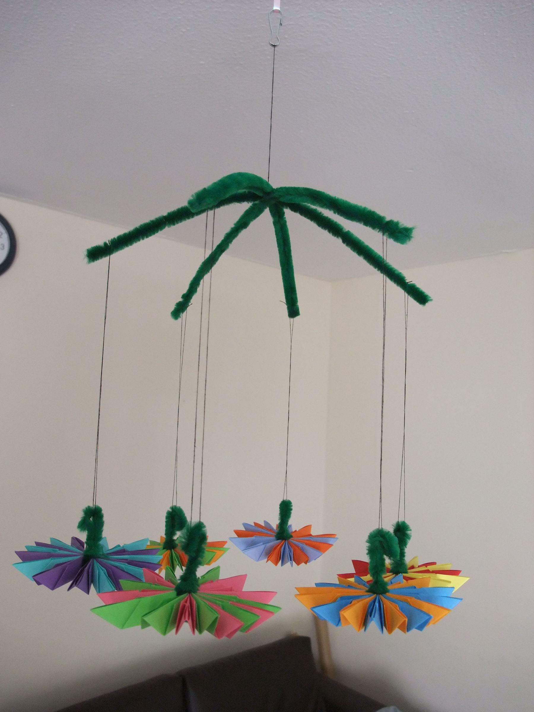 Baby Cot Mobile Using Origami Flowers 8 Steps Instructables