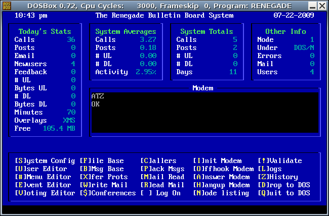 Renegade BBS in Ubuntu Linux - Telnet|Multi-Node