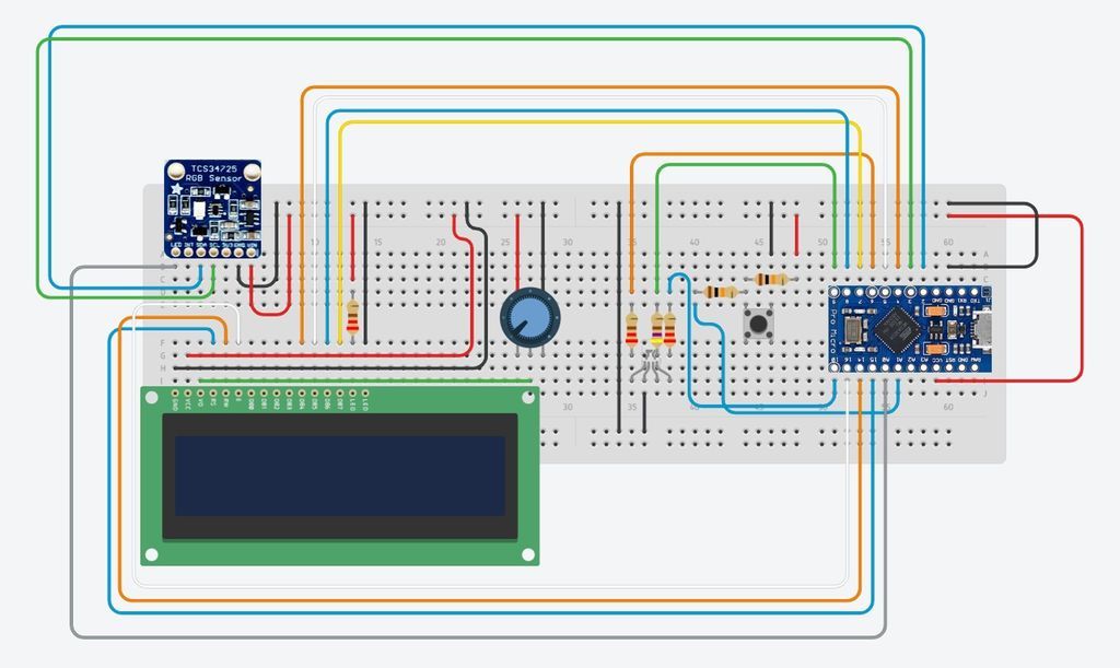Connecting the RGB Color Picker Test Circuit