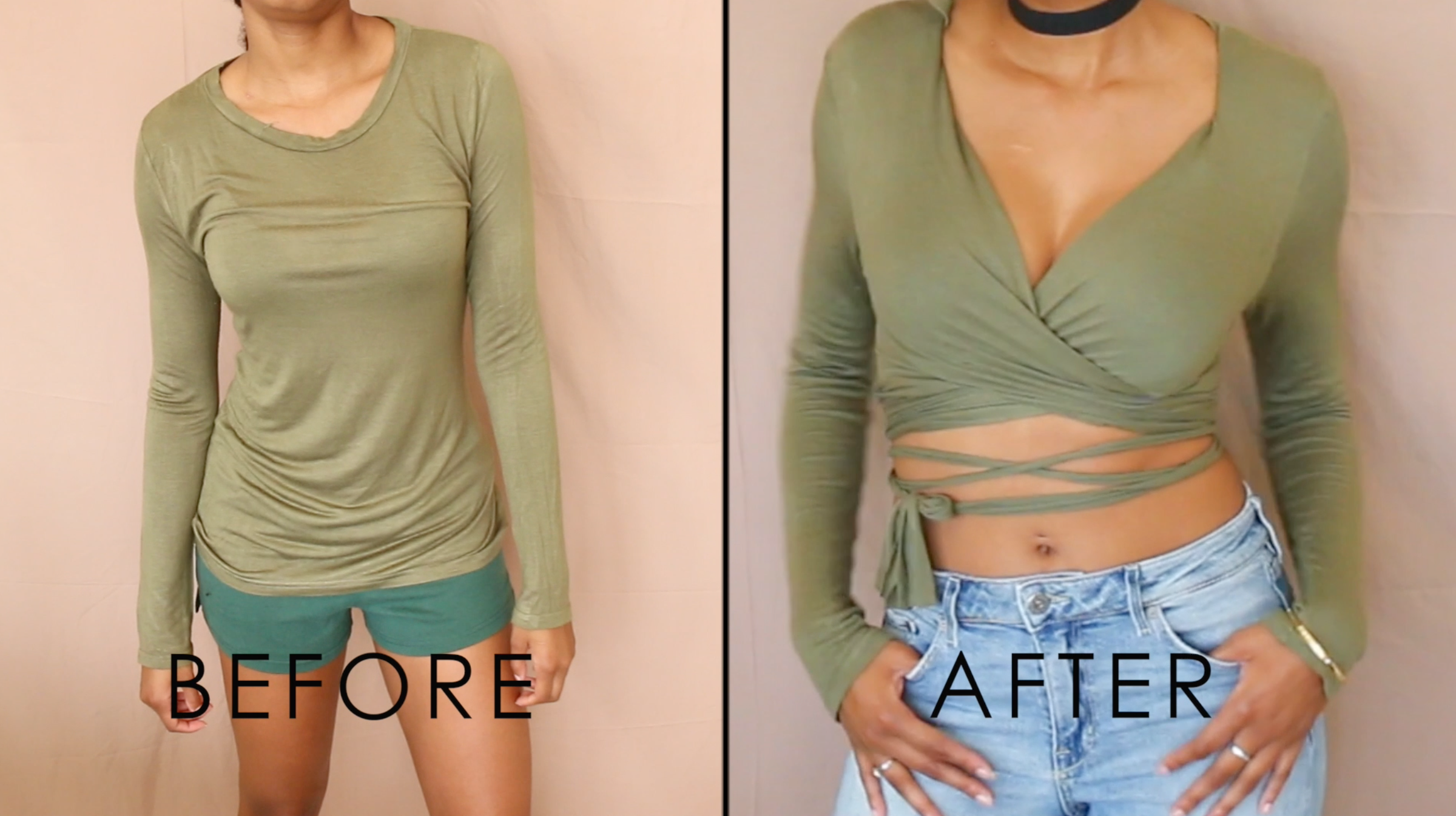 how to tie a wrap top with two holes