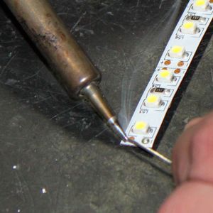 Tin the Copper Dots on the LED Strip