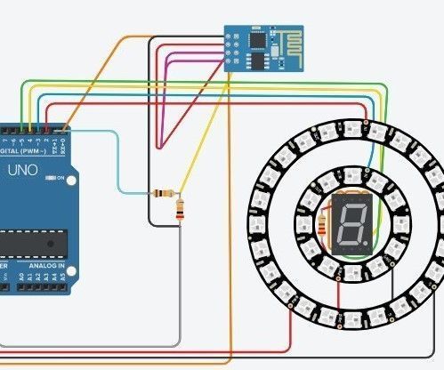 Tinker CAD Neopixel Clock