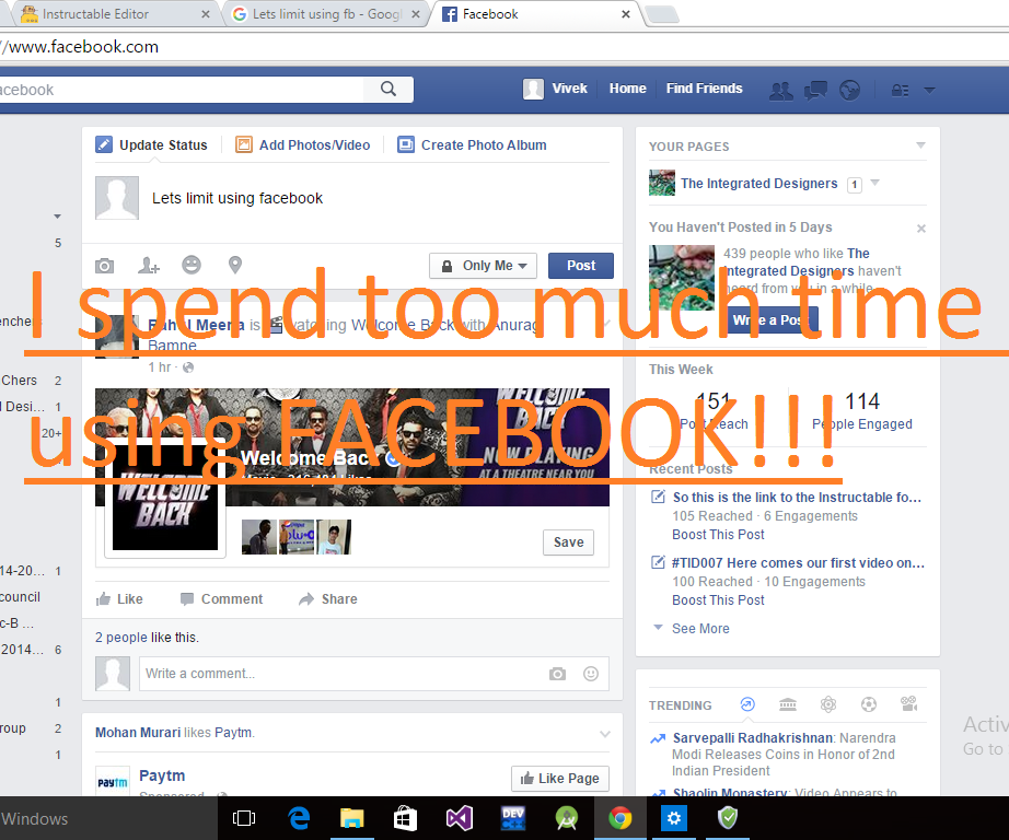 How to restrict yourself from using facebook?