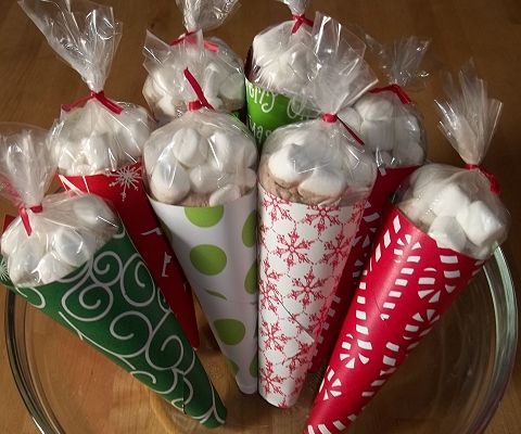 Make Hot Cocoa Cone Gift Bags...with your clothes iron!
