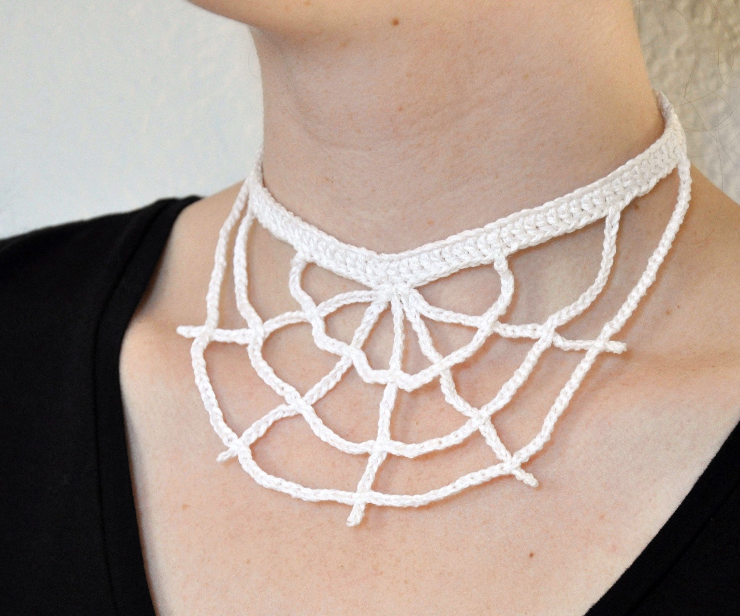 Crochet Spider Web Necklace