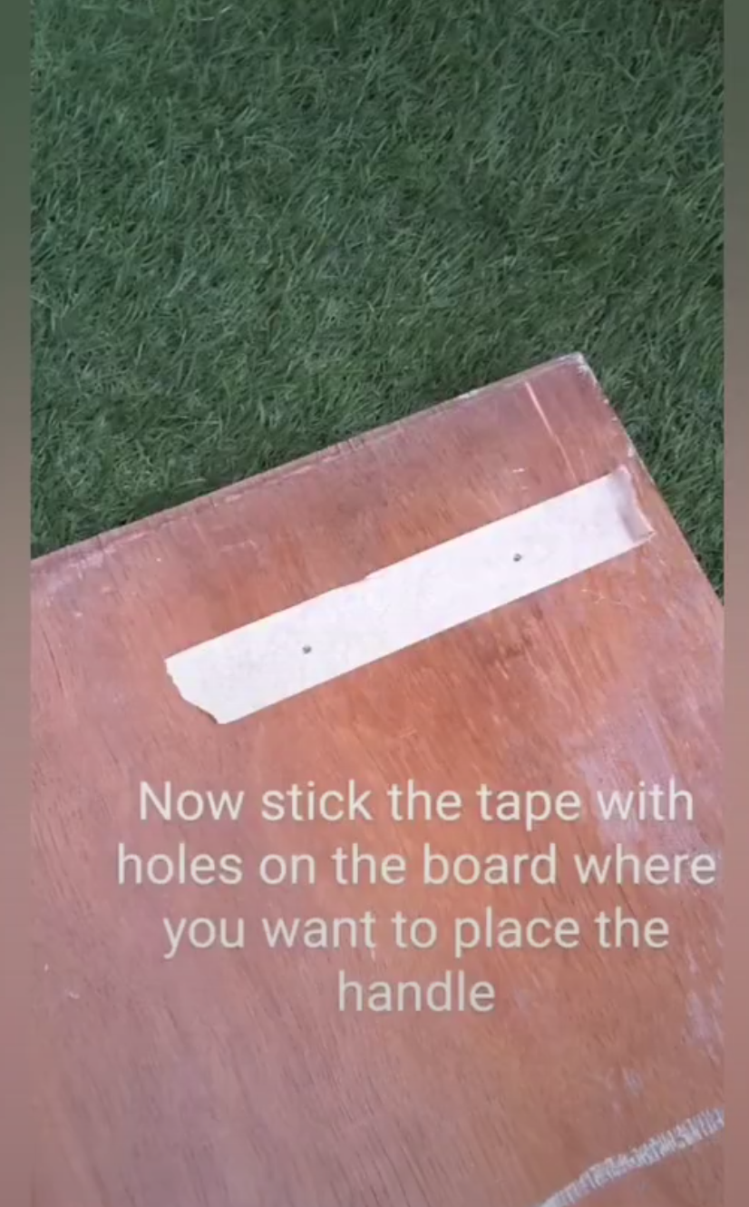 Mark the Position of Handles on the Board and Drill Holes.