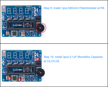 Install 50Kohm Potentiometer & Install 0.1uF Monolithic Capacitor