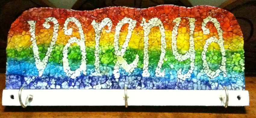 Personalized Eggshell Mosaic Coat Rack