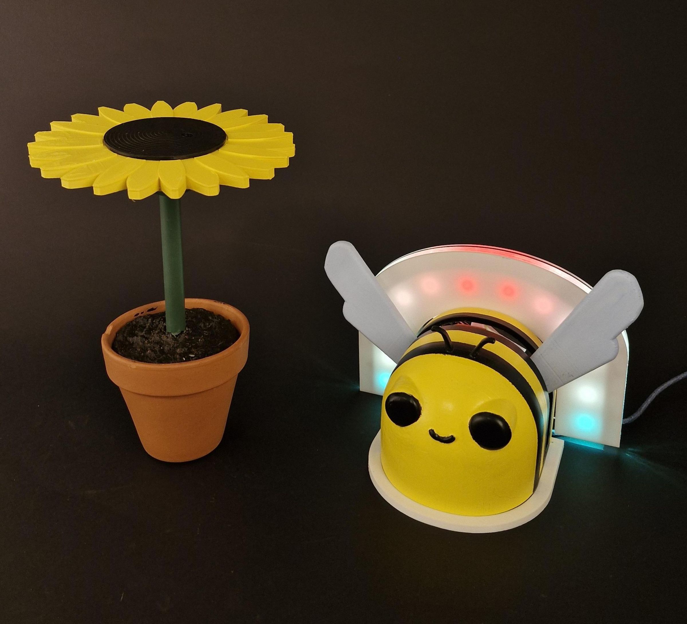 Bee Prepared! - Sunflower Pollen Sensor and Moving Bee With Lights Display