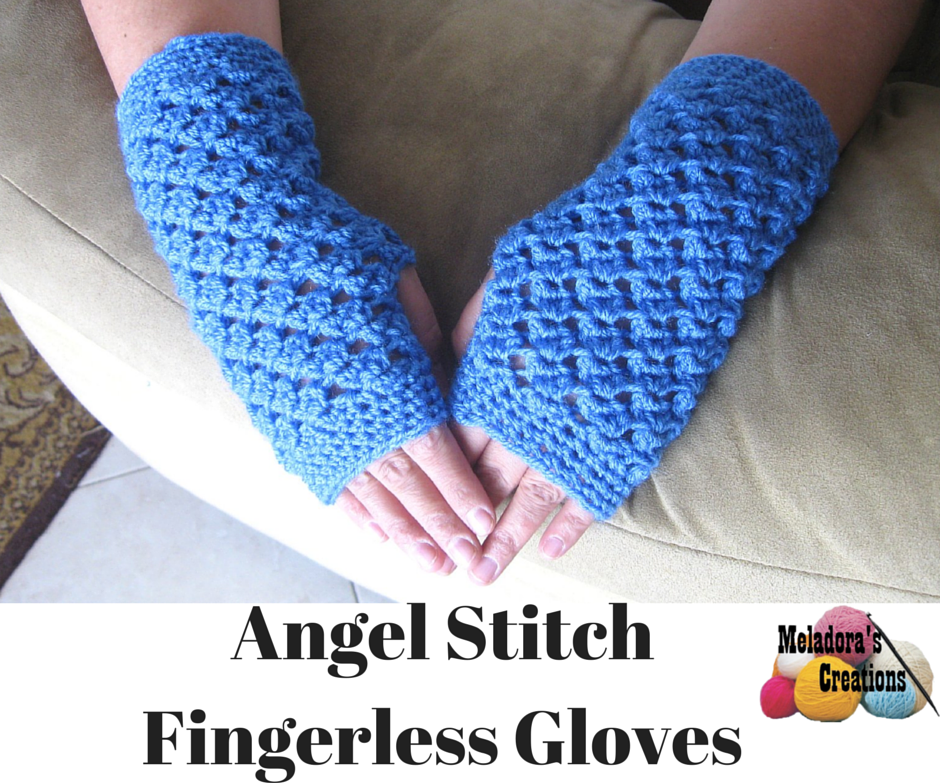 Angel Stitch Finger Less Gloves – Free Crochet Pattern